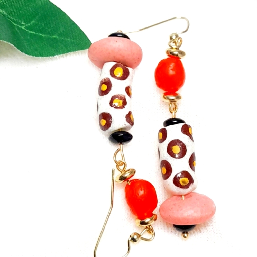 New handmade drop bead earrings